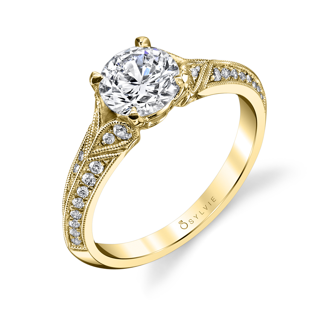 Unique Engagement Ring in Yellow Gold - Arianna