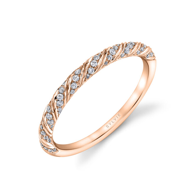 Unique Wedding Band in Rose Gold