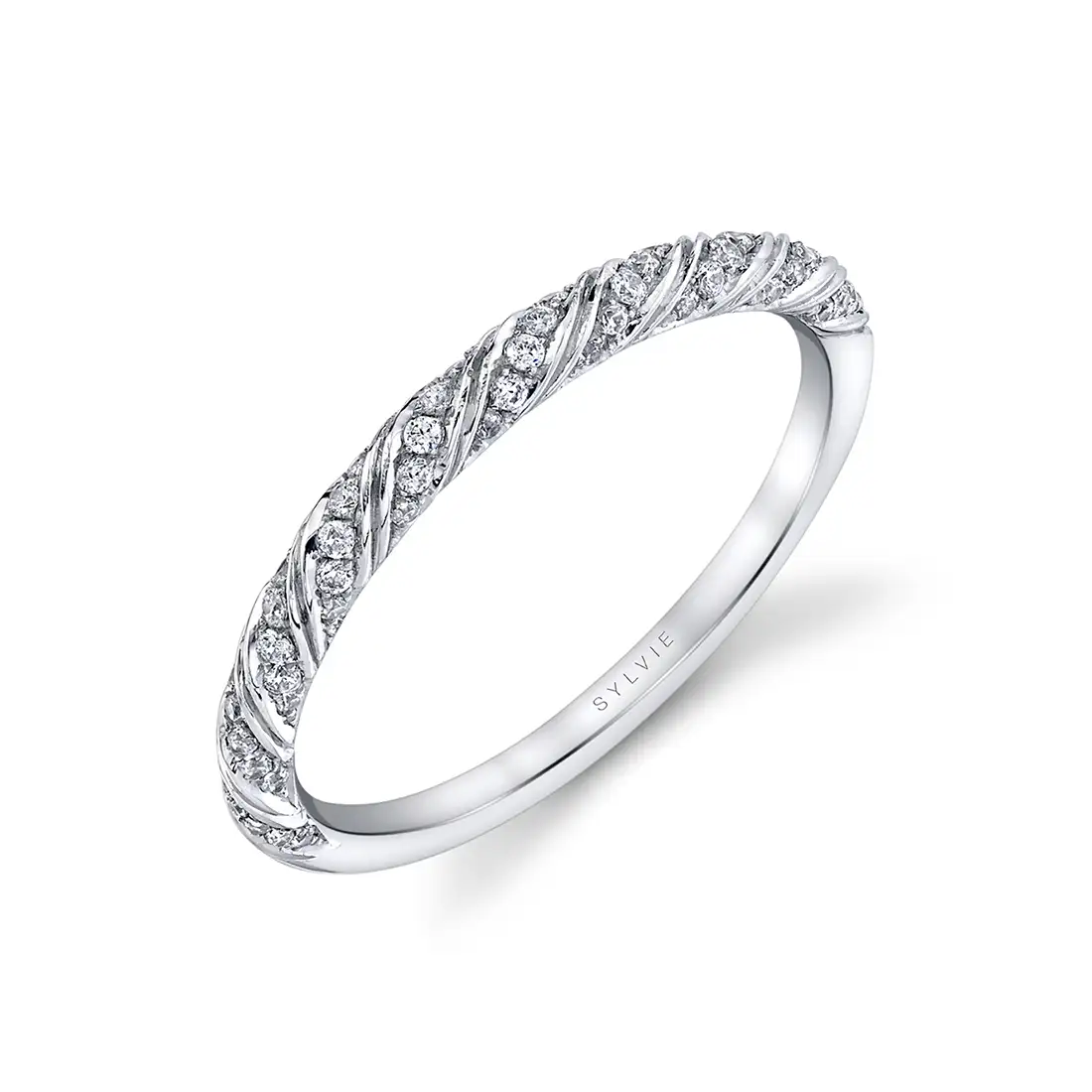 Unique Wedding Band in White Gold