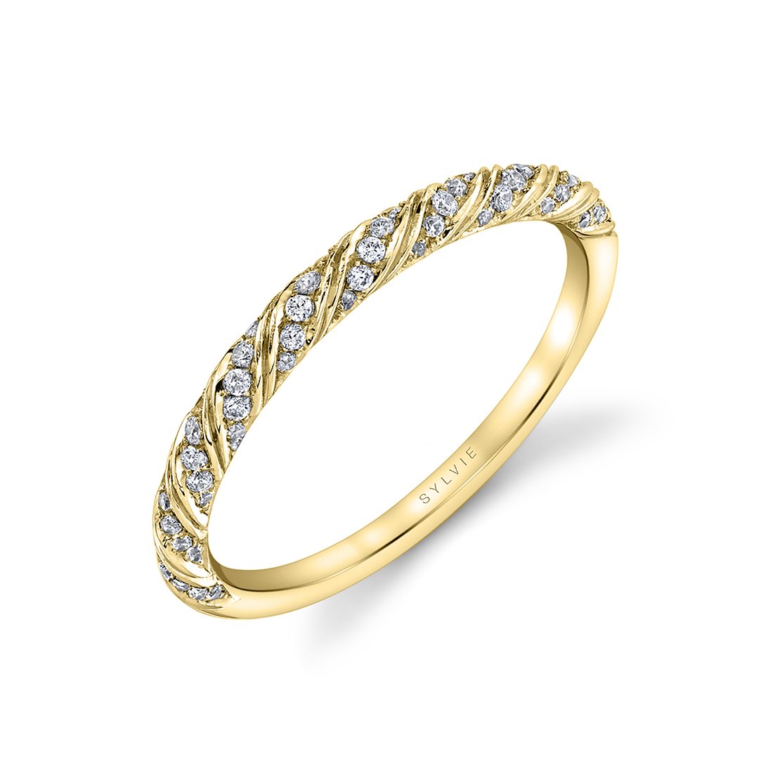 Unique Wedding Band in Yellow Gold