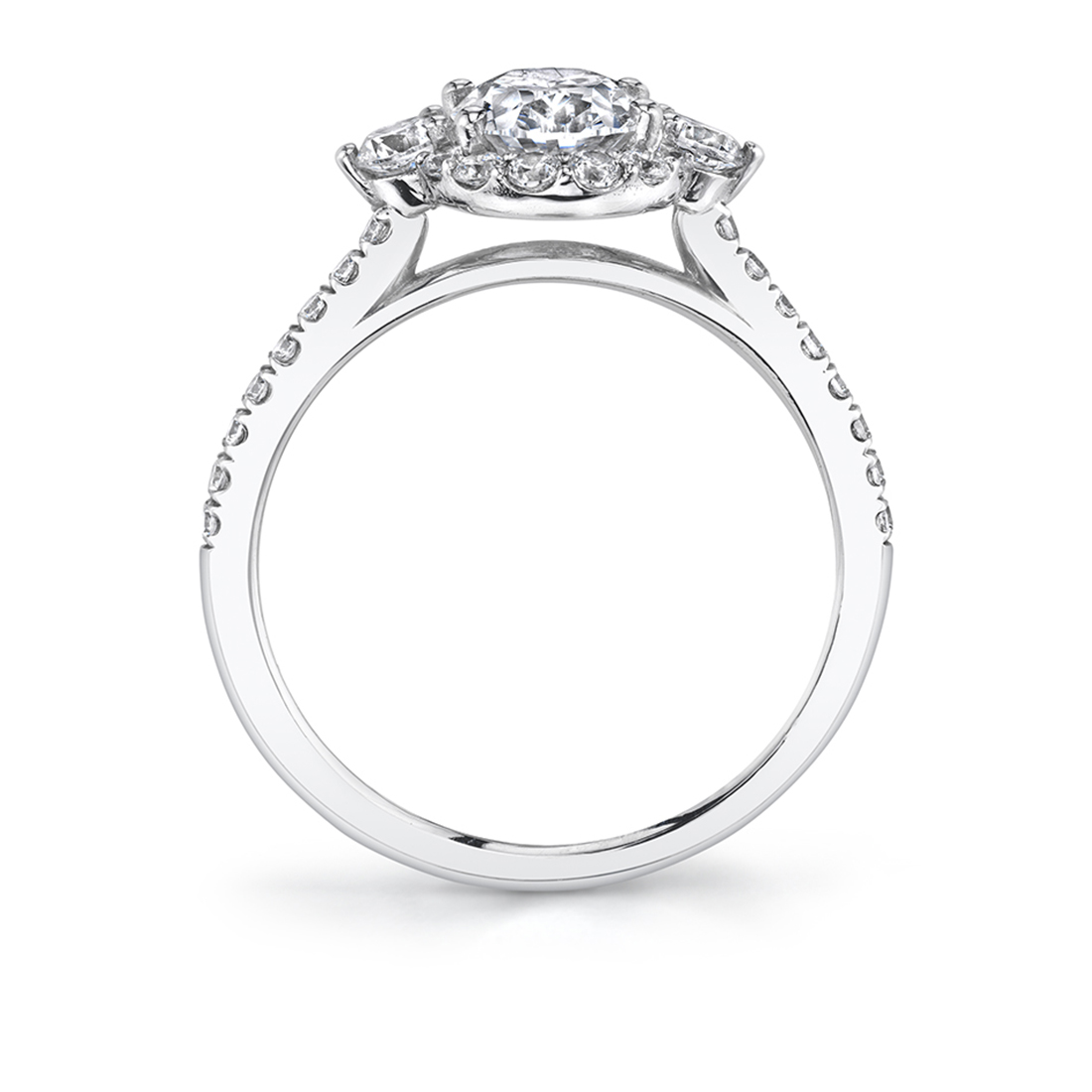 3 Stone Oval Engagement Ring 