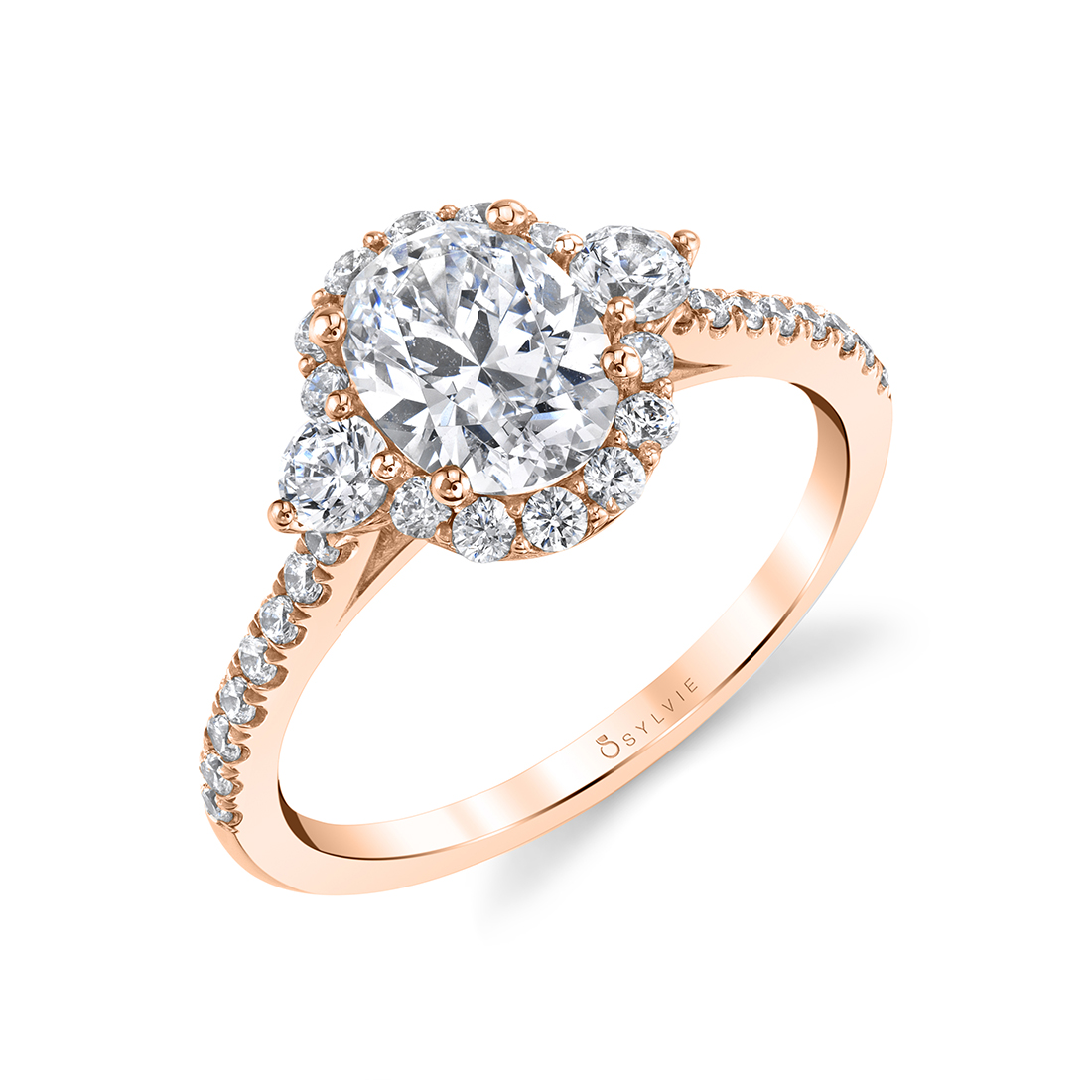 3 Stone Oval Engagement Ring 
