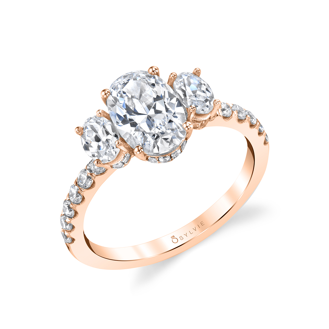 3 Stone Oval Engagement Ring - Tasya