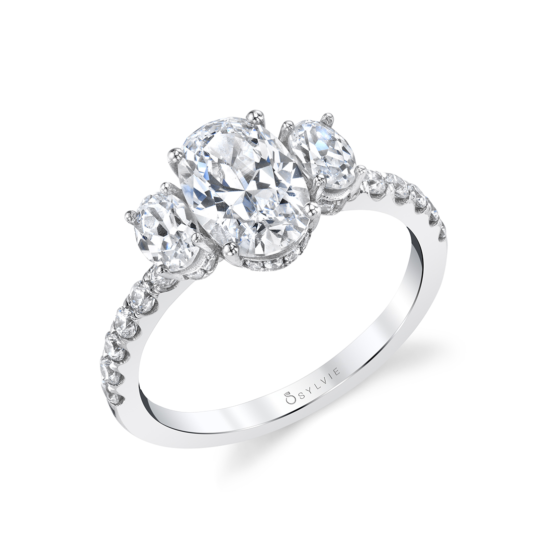 Profile Image of 3 Stone Oval Engagement Ring - Tasya