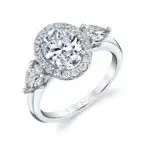 3 stone oval engagement ring with pear sides - Liilliana