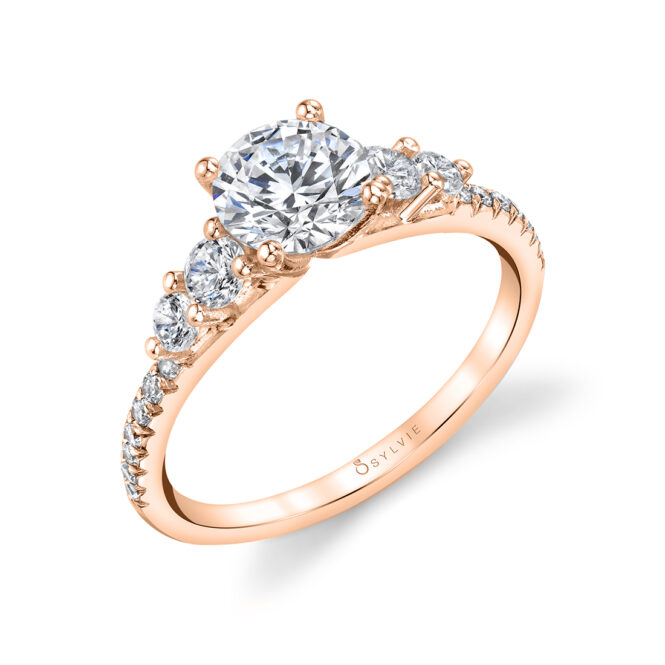 5 Stone Engagement Ring in rose gold