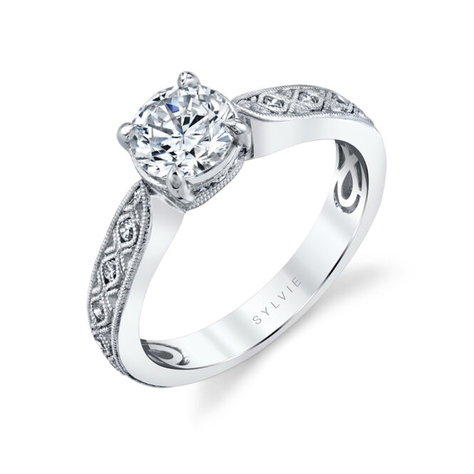 Antique Style Engagement Ring - Vondelle