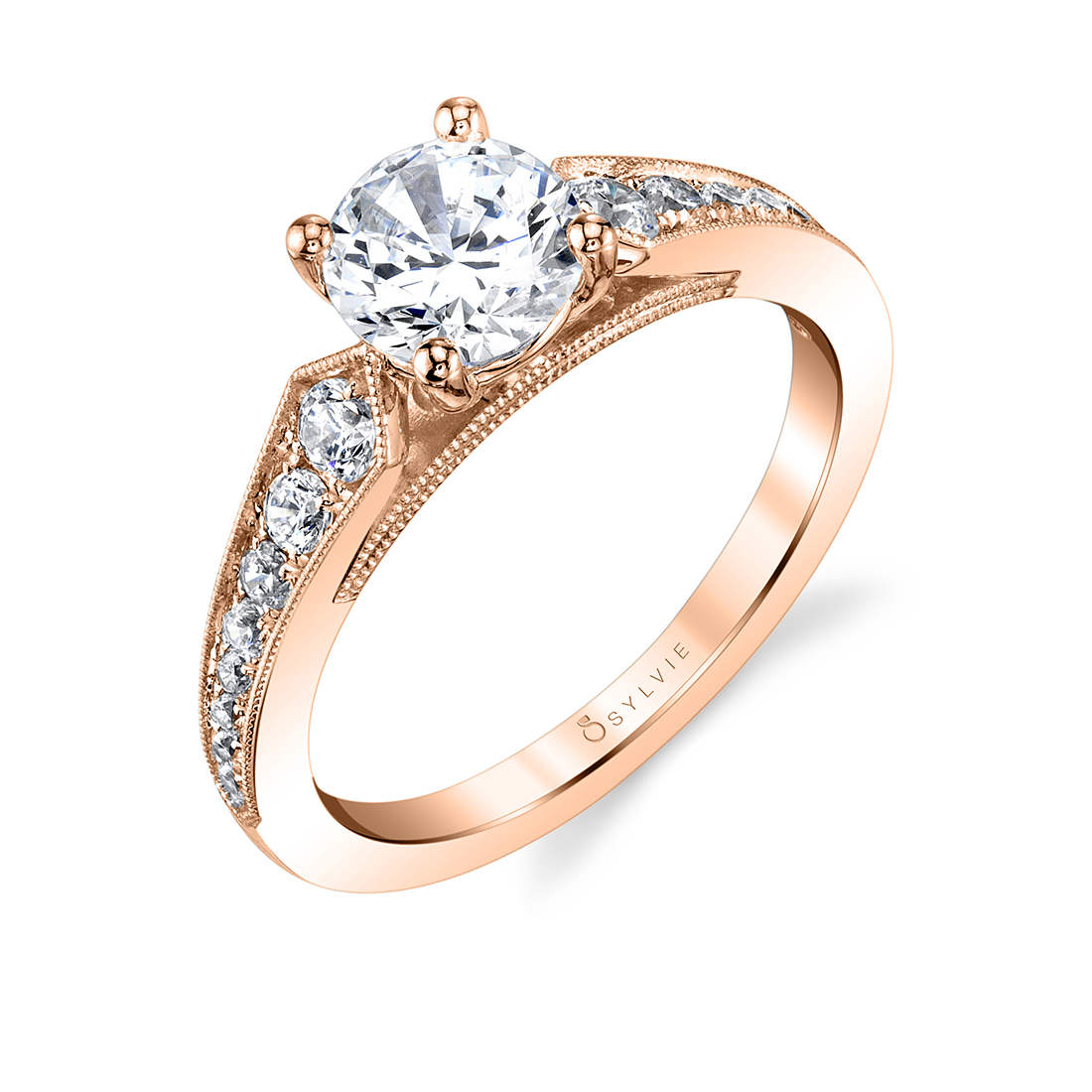 rose gold antique inspired engagement ring