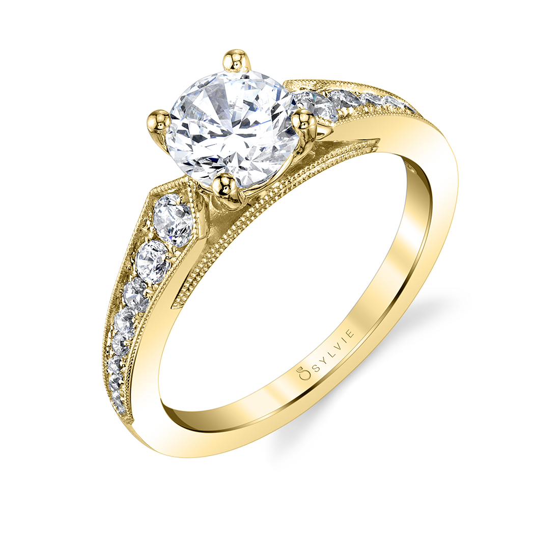 yellow gold antique inspired engagement ring