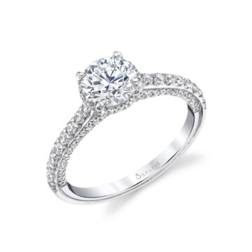 Hidden Halo Engagement Ring with Diamond Profile - Layla Ring