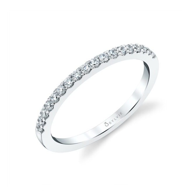 Profile Image of Baguette Halo Engagement Ring in White Gold