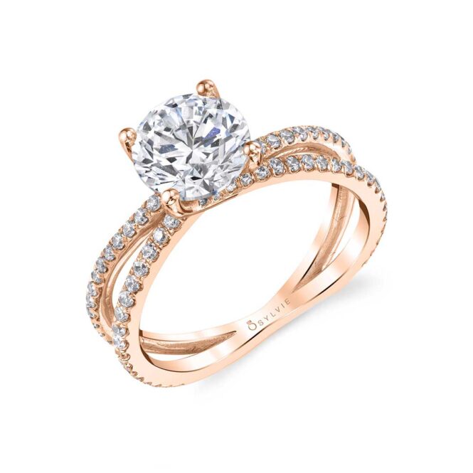 Split Band Engagement Ring in Rose Gold - Guiliana Ring
