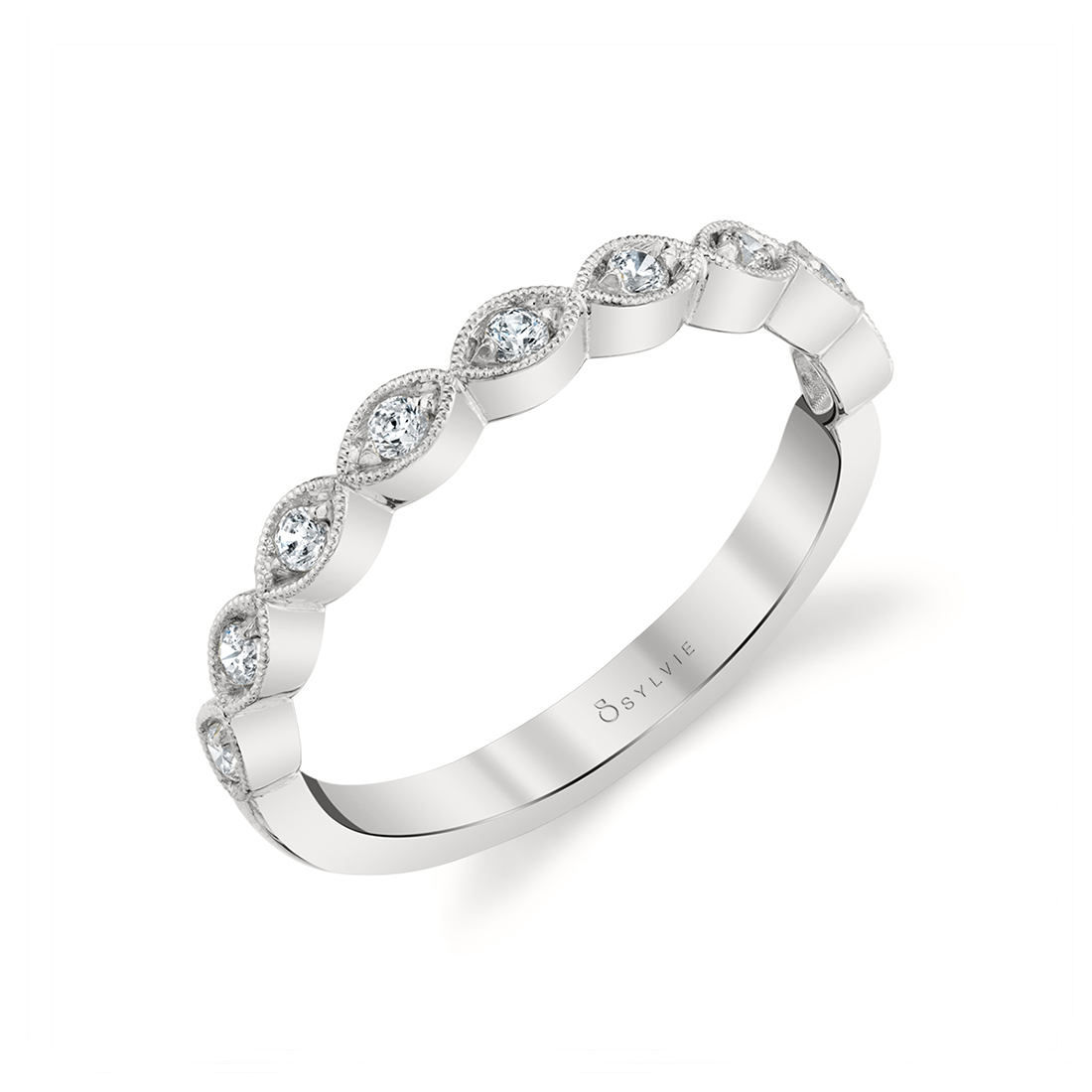 Stackable Diamond Ring in White Gold