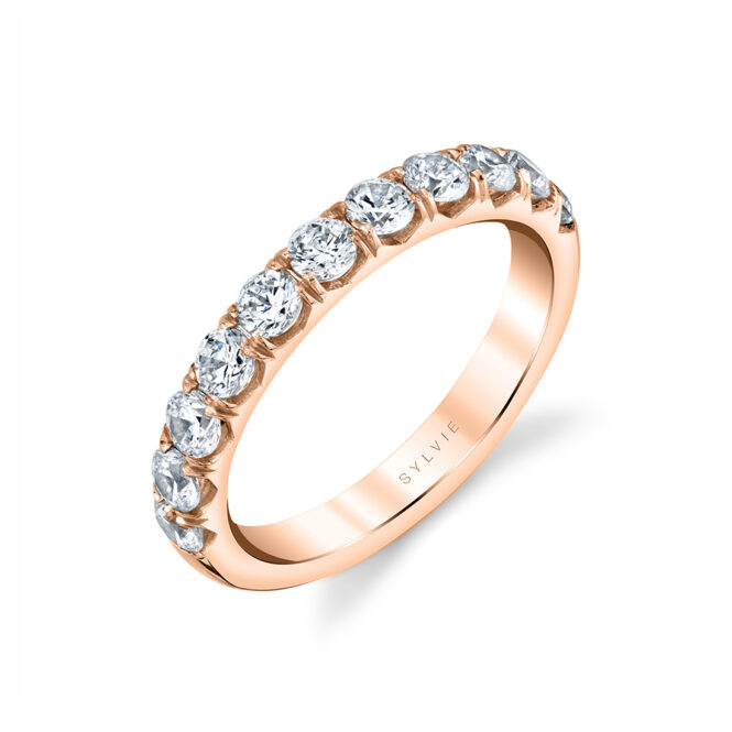 Thick Diamond Band in Rose Gold