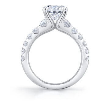 Profile Image of Wide Band Engagement Ring in White Gold - Andrea