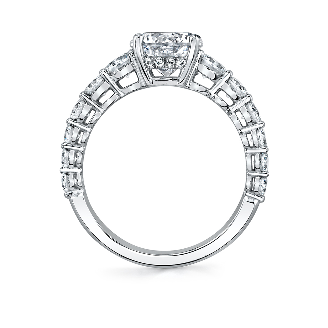 Side View of Engagement ring with extra wide band - Ingrid - Sylvie
