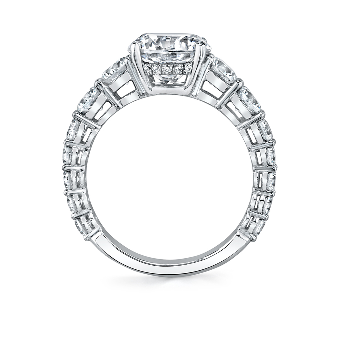 Side view of Engagement Ring with extra wide band - Lavinia by Sylvie