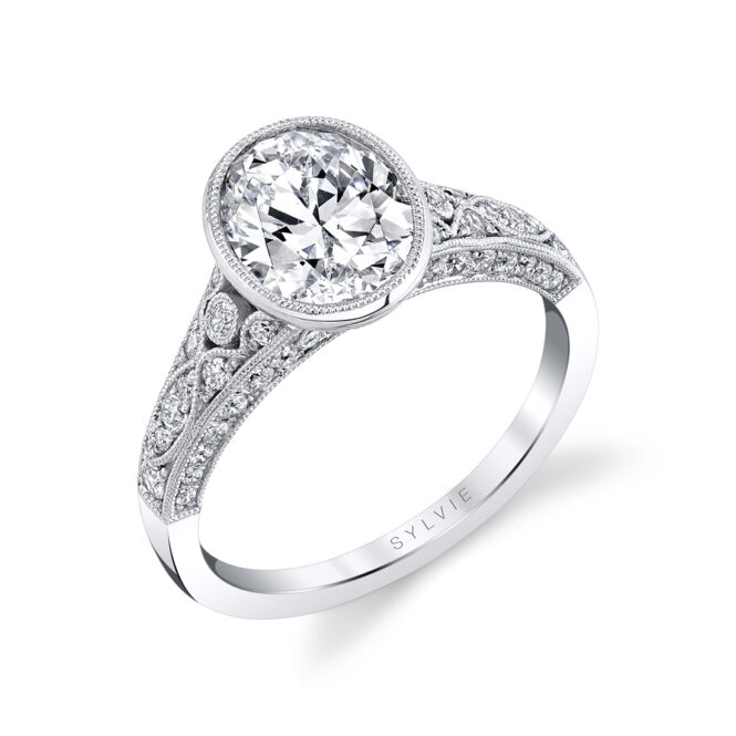 Bezel Set Diamond Ring-S1132 OVlvie