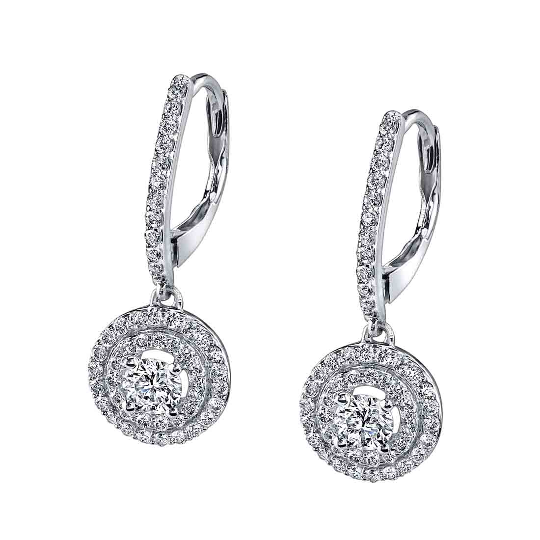 Classic Diamond Earrings with Double Halo