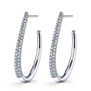 Pave Diamond Hoop Earrings-HP062-0050-Sylvie