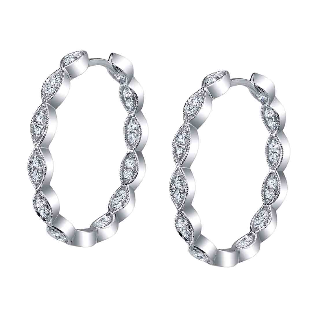 vintage diamond hoop earrings