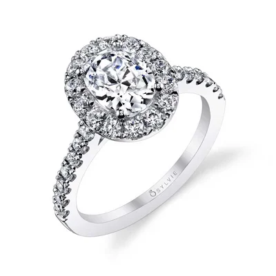 Oval Engagement Ring with Halo