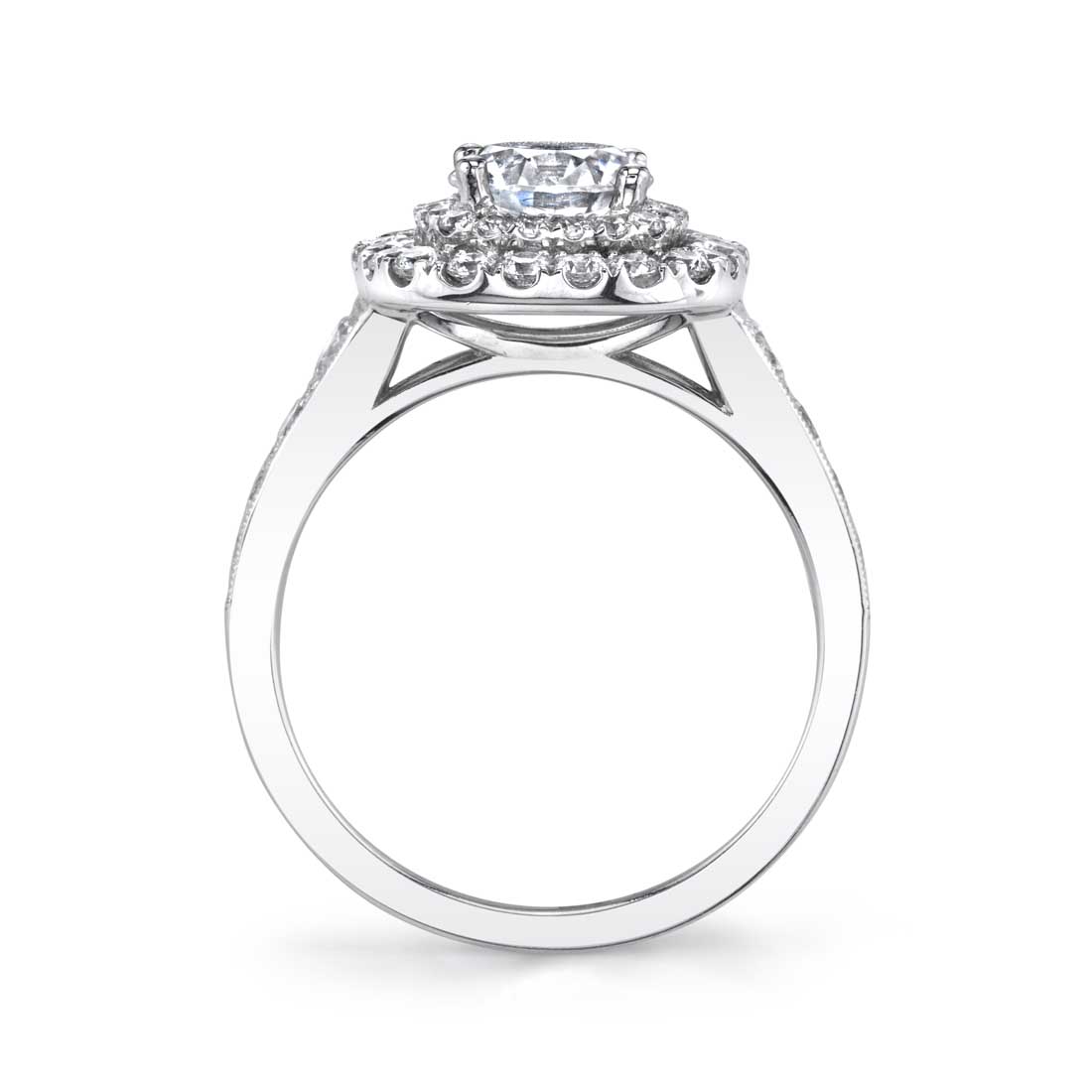 profile image of a double cushion halo engagement ring