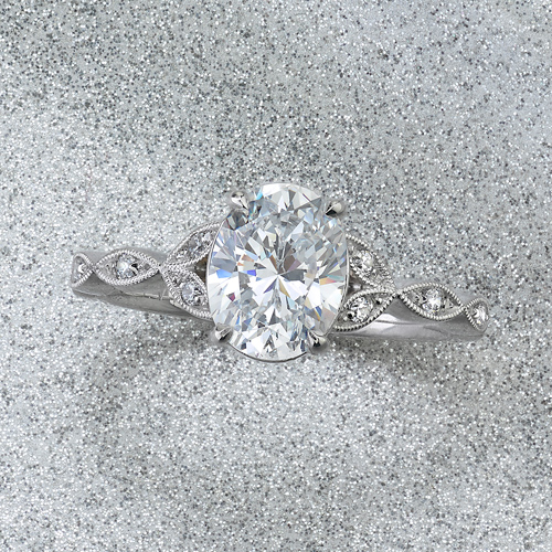 Unique Vintage Inspired Oval Engagement Ring Frederique