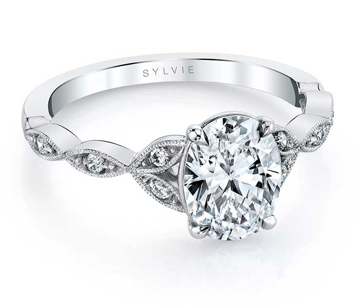 oval stackable engagement ring