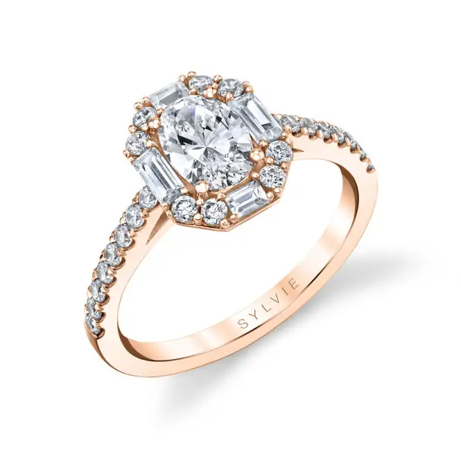 vintage oval engagement ring in rose gold