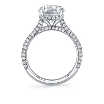 pave engagement ring with hidden halo