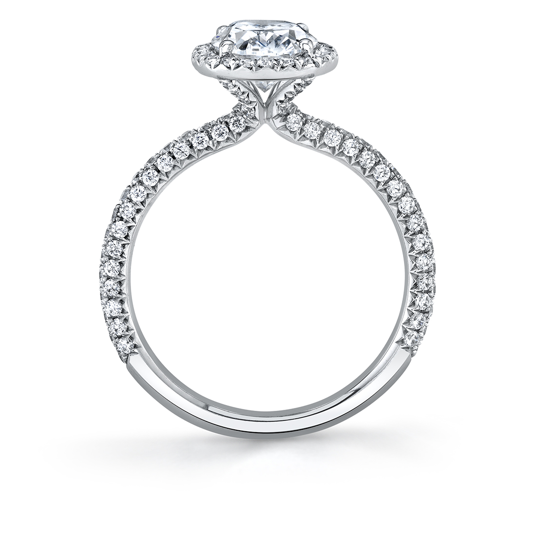 profile image of a pave oval engagement ring with halo