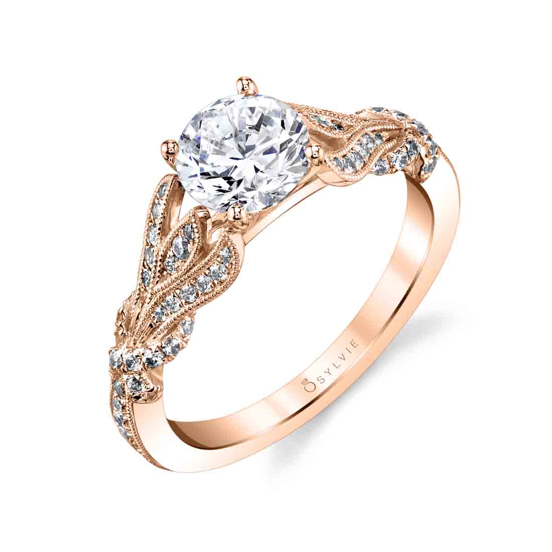 unique vintage inspired engagement ring in rose gold