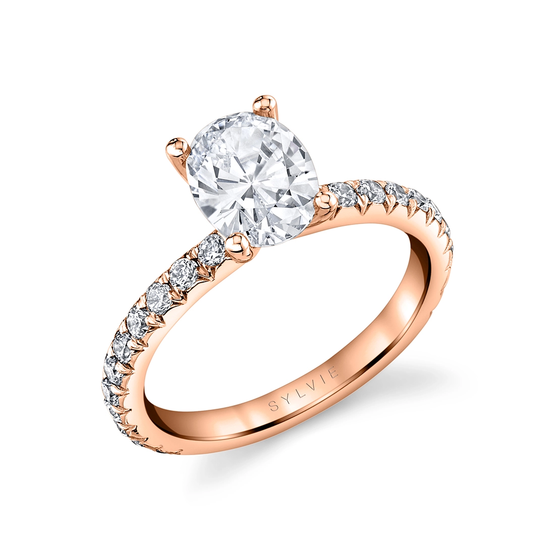 Oval Cut Classic Engagement Ring in Rose Gold