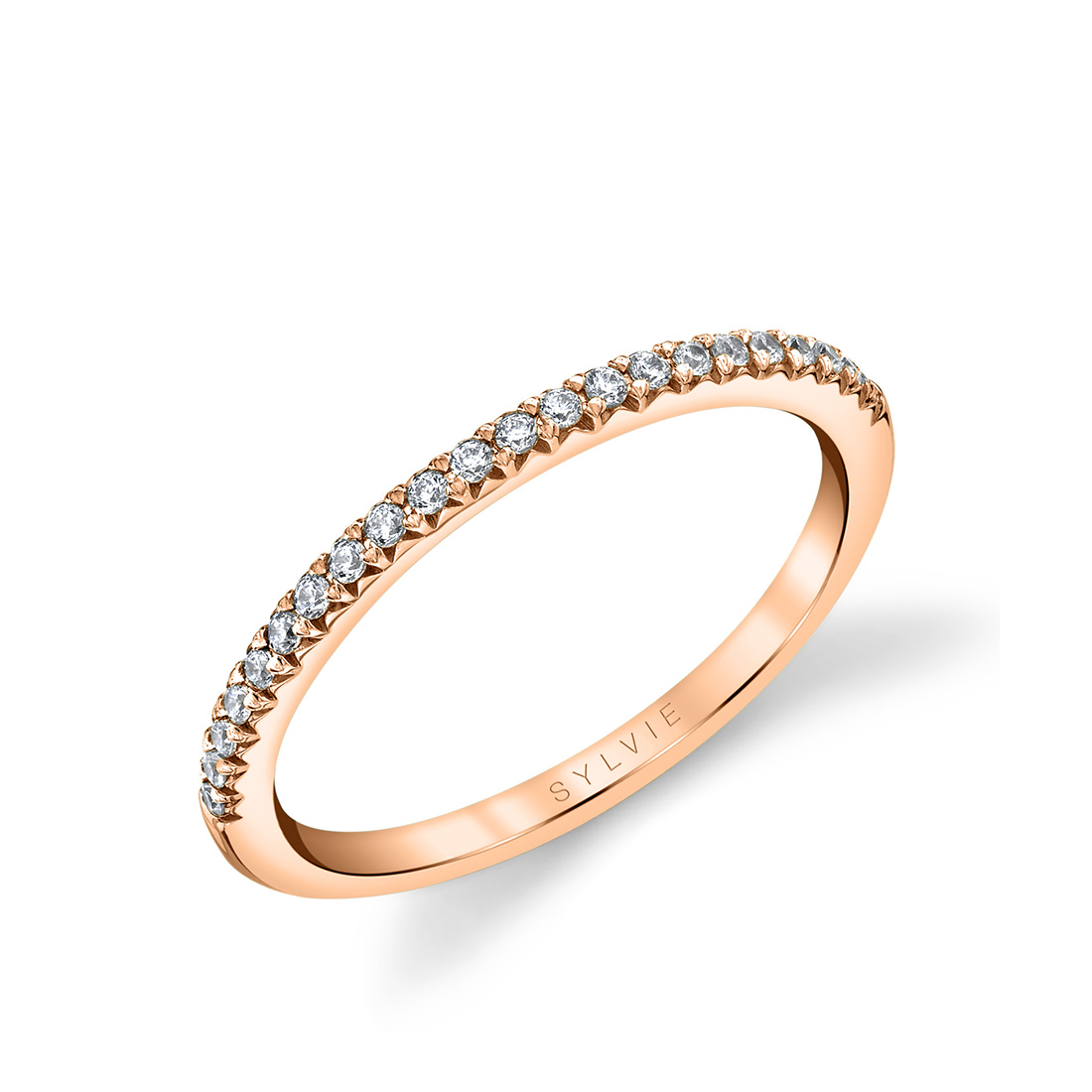 classic wedding band in rose gold