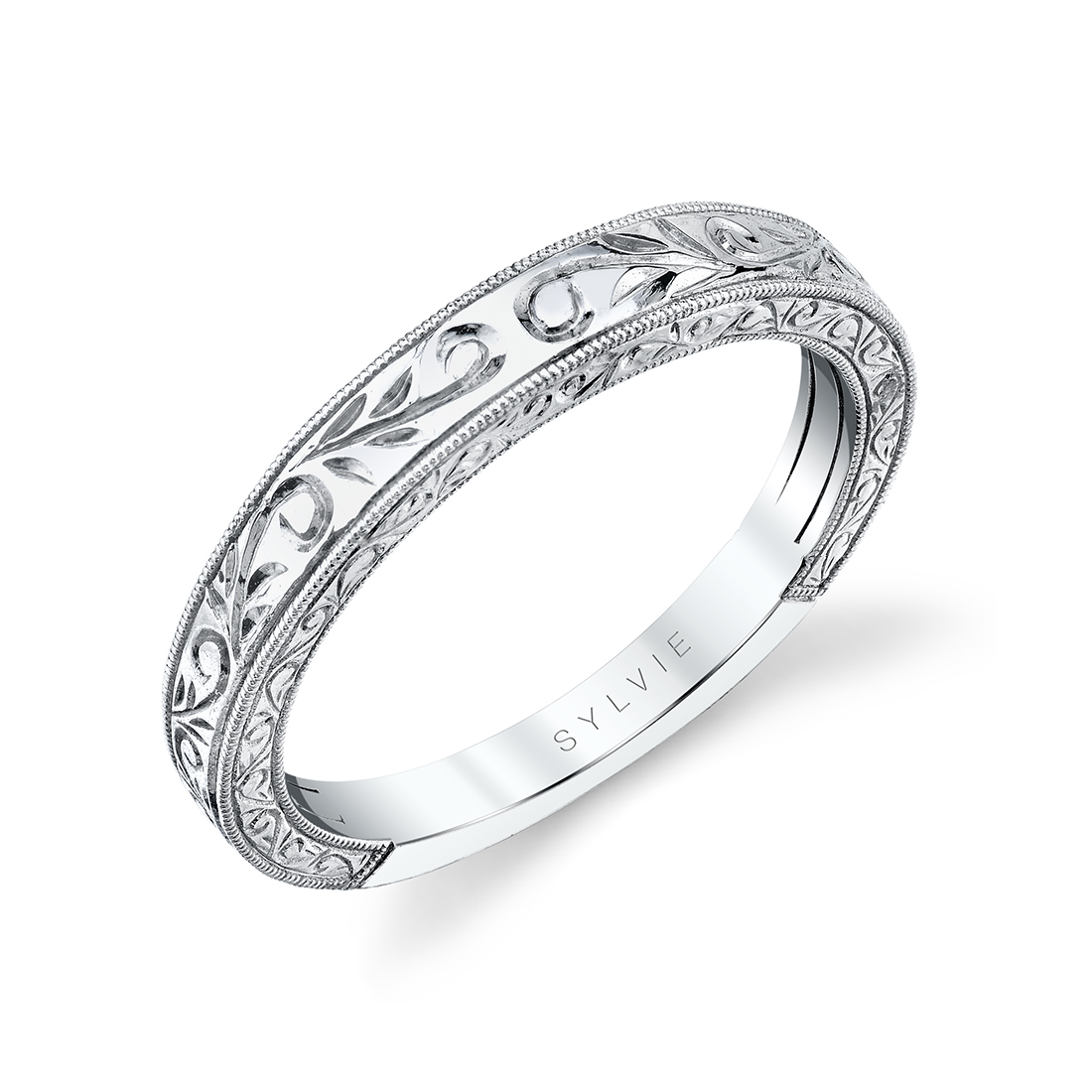 Hand Engraved Engagement Ring