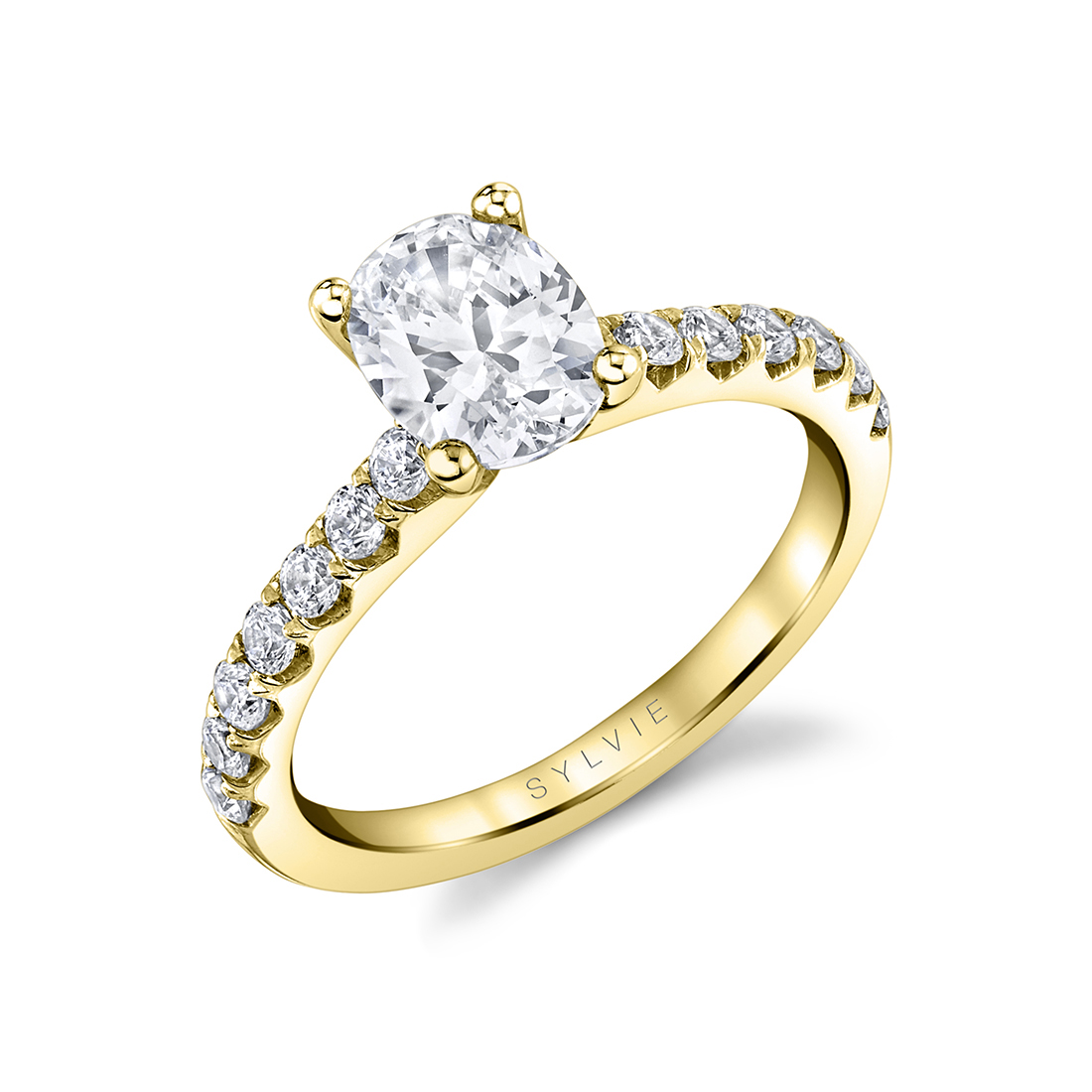 yellow gold oval engagement ring