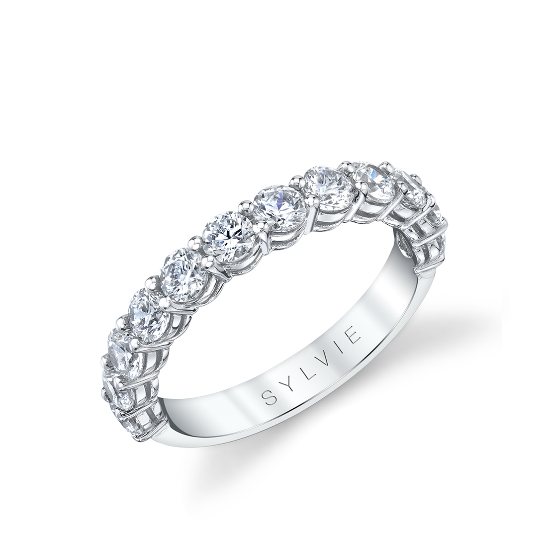 Side View of Engagement ring with extra wide band - Ingrid - Sylvie