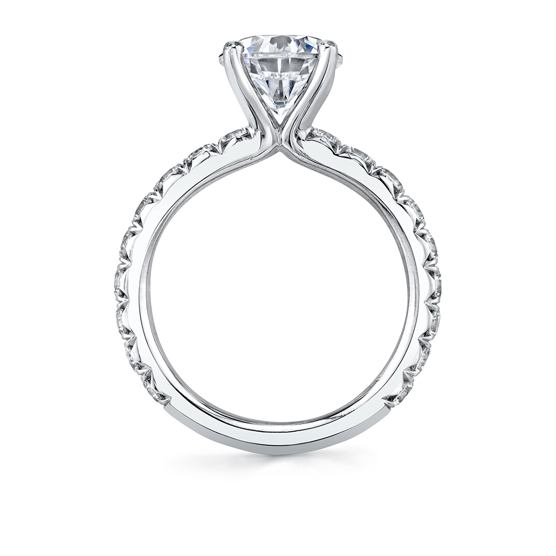 side view of a Wide Band Engagement Ring - Marlise - S2793