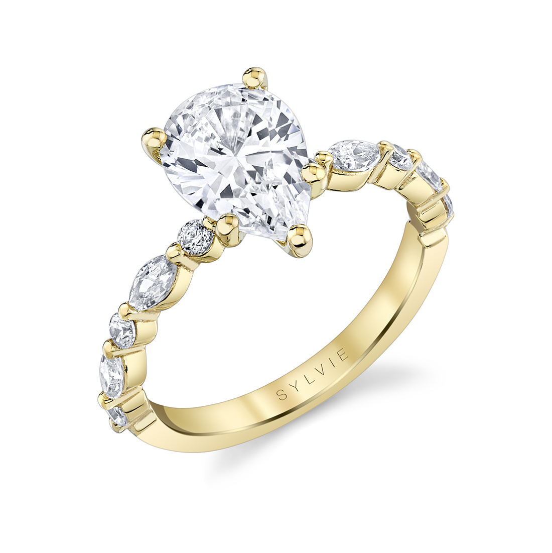 pear shaped unique engagement ring