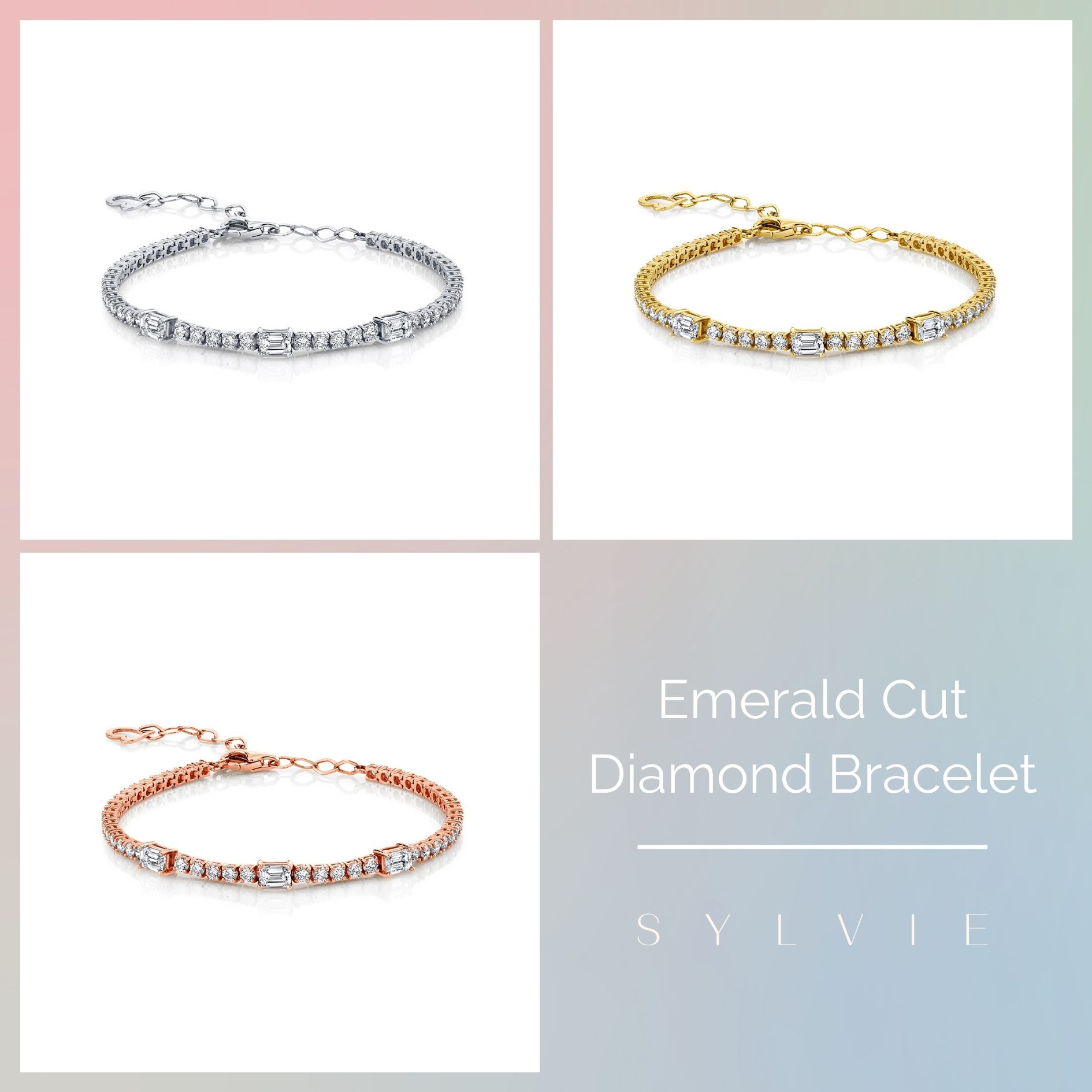 mother's day gift guide emerald cut diamond bracelet