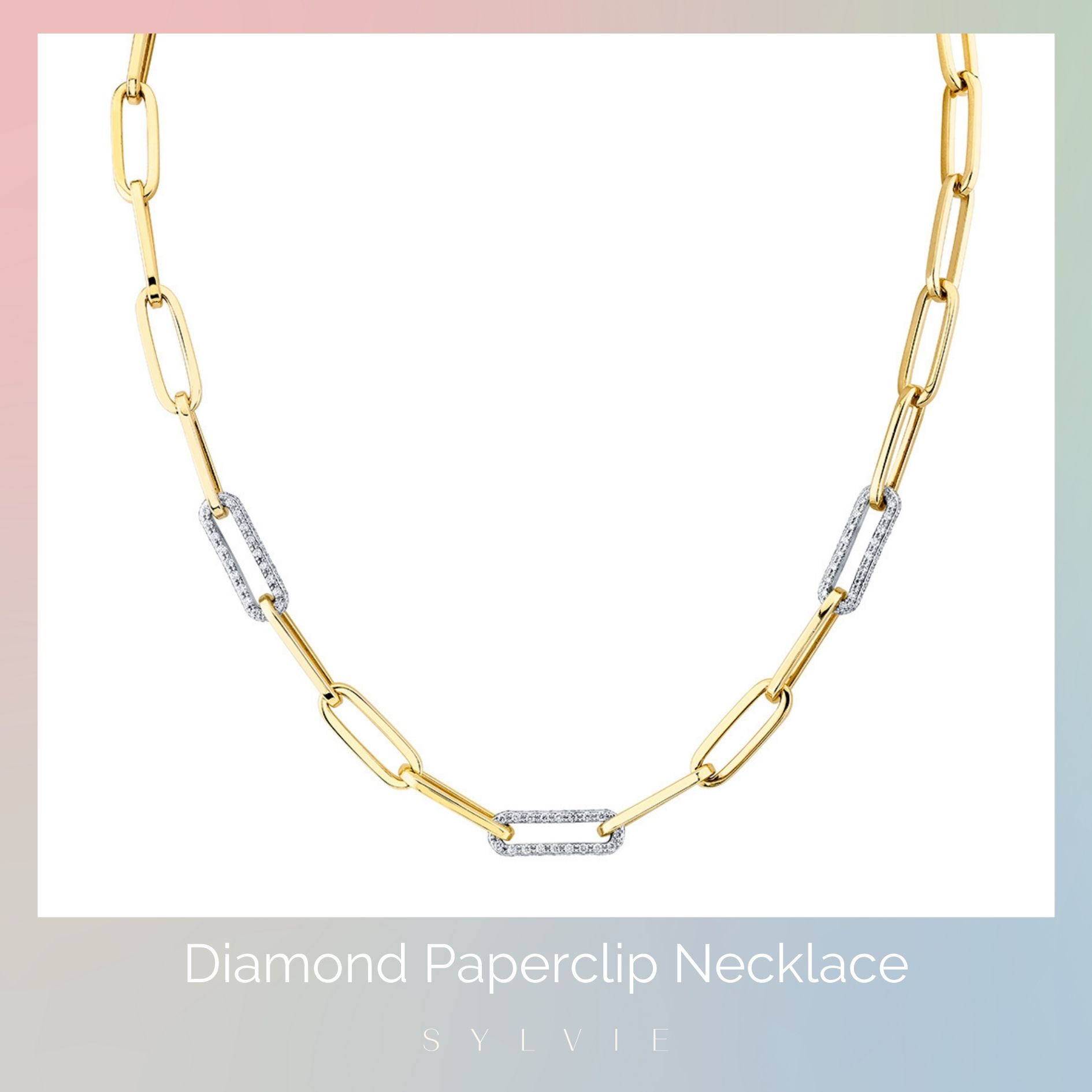 mother's day gift guide diamond paperclip necklace