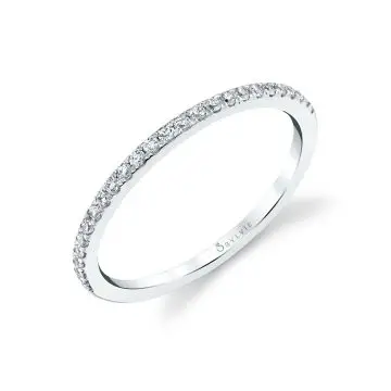 Thin Wedding Band in White Gold