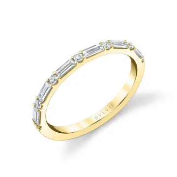 baguette diamond wedding band in white gold